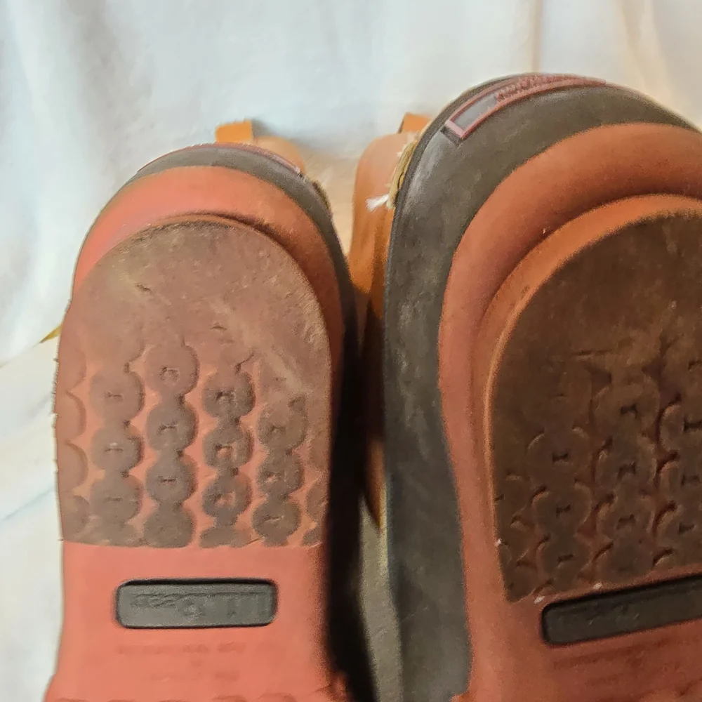 LL Bean Maine Hunting Shoe Tan Leather Brown Rubber Boots Bean-Boots Size 12